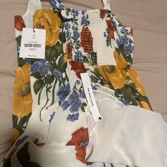 Reformation White Maxi Dress with Yellow, Orange & Blue Floral Print - Picture 3 of 5